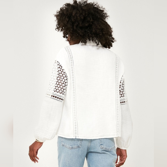 SOLD-Tuckernuck White Eyelet Jane Blouse - Picture 4 of 10